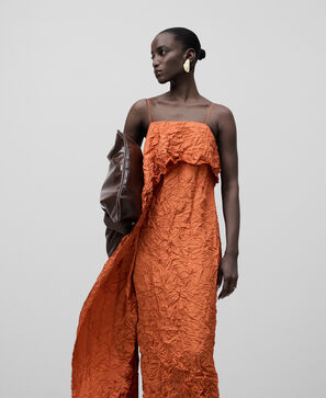 Asymmetrical strap dress woman