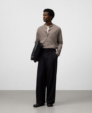 Mandarin collar shirt piqué knit man