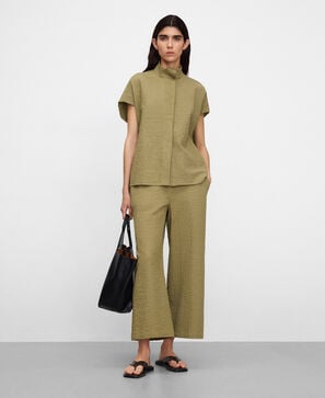 Camisa boxy seersucker algod&oacute;n