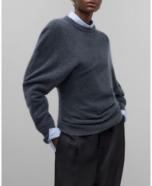 Jersey asim&eacute;trico gris mujer