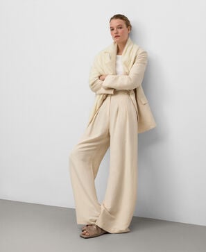 European linen blend trousers woman