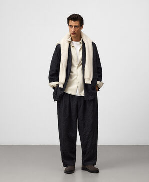 Camisa cuello italiano algodón hombre