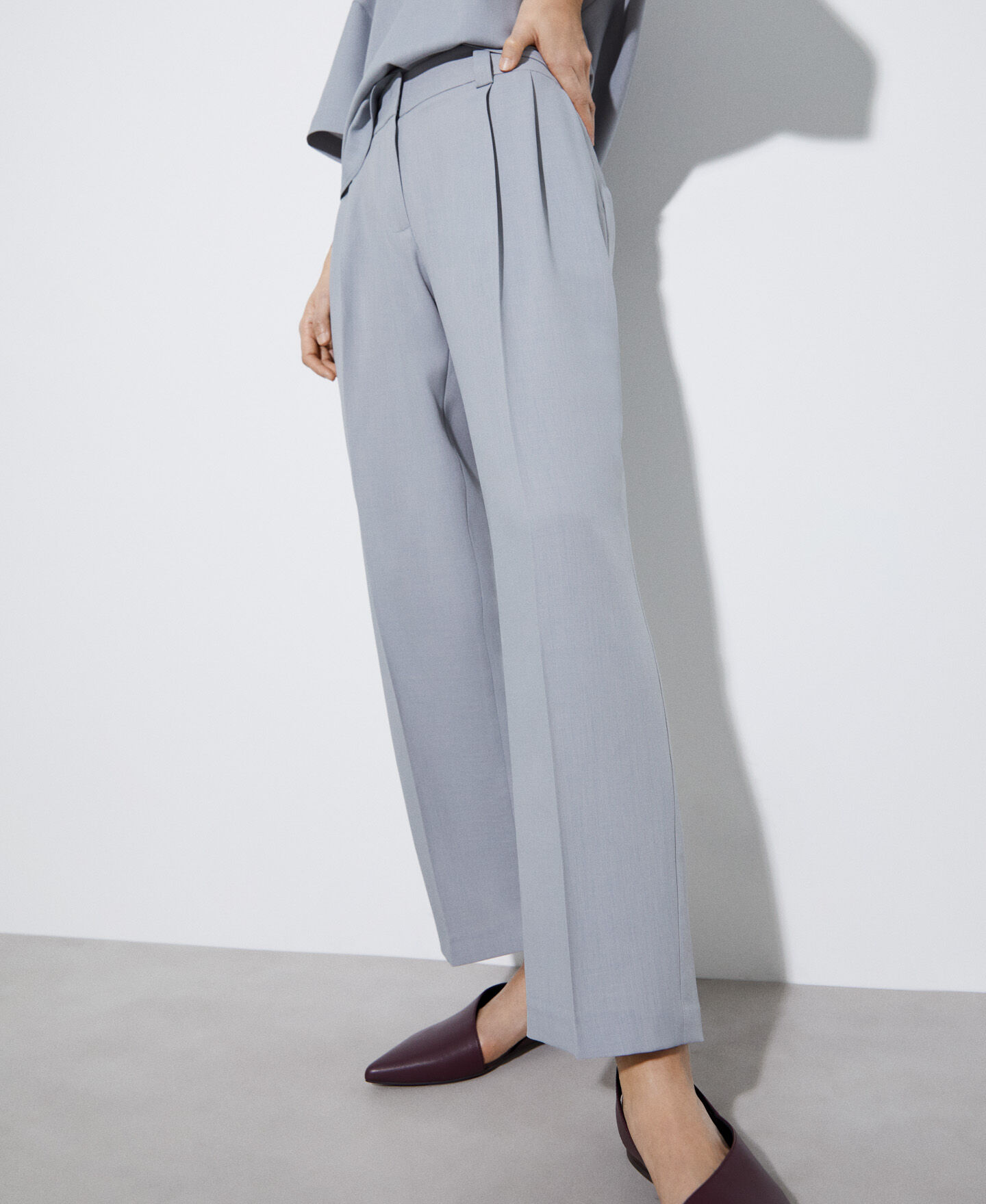 Recycled polyester dart trousers