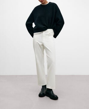 Pantalón denim blanco mujer