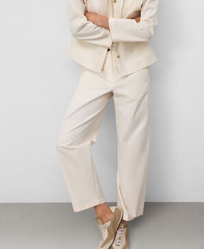 Pantalón barrel fit crudo mujer