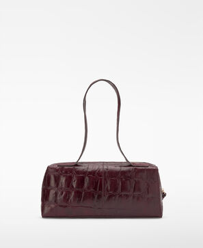 Mica croc-effect elongated bowling bag