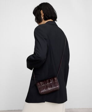 Mica croc-effect mini crossbody