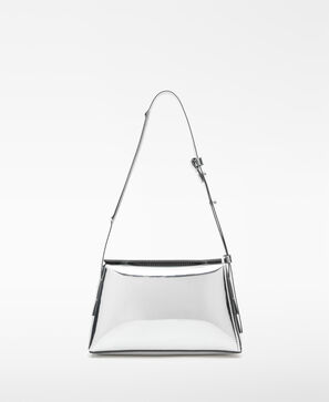 Mica metallic-finish shoulder bag woman