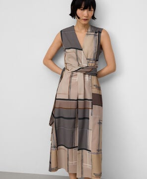 Vestido midi estampado mujer
