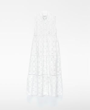 Vestido bordado ingl&eacute;s cuello chimenea