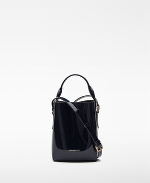 Mica patent bucket bag woman
