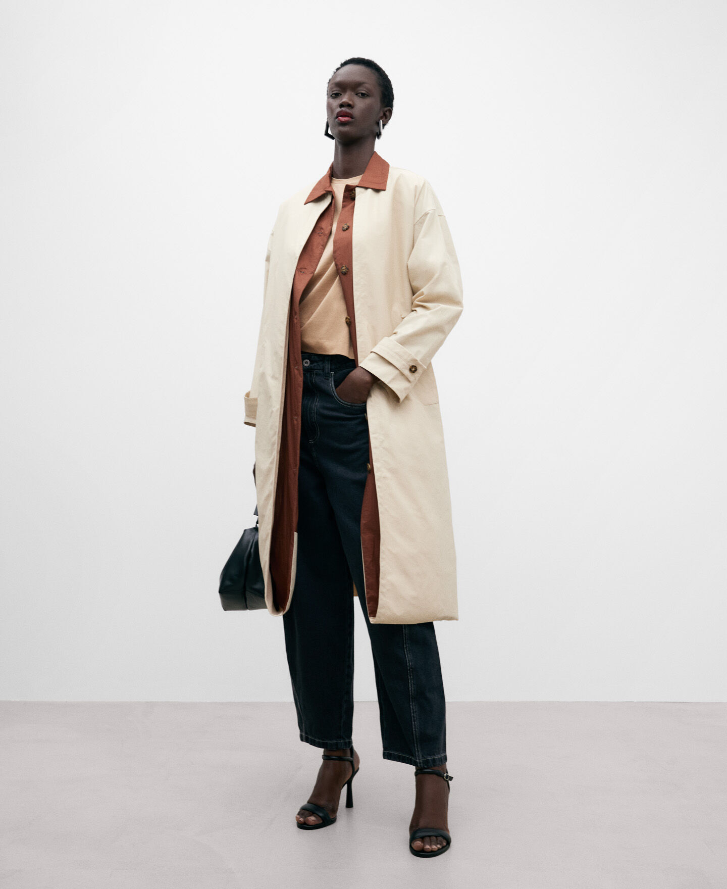 Knit trench clearance coat