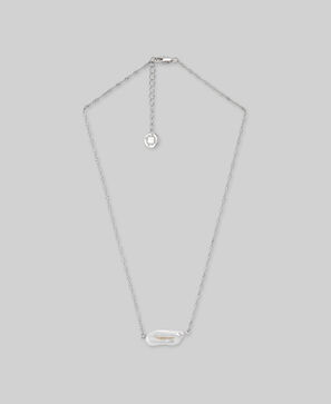 Chain necklace with natural pearl woman