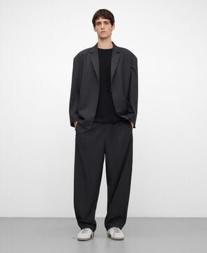 Raffia detail short sleeve sweater man