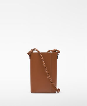 Bandolera vertical asa trenzada piel