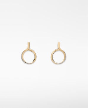 Pendientes met&aacute;licos circulares bicolor