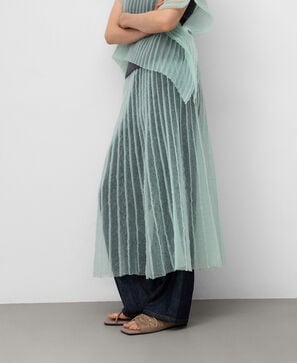 Sheer pleated skirt woman