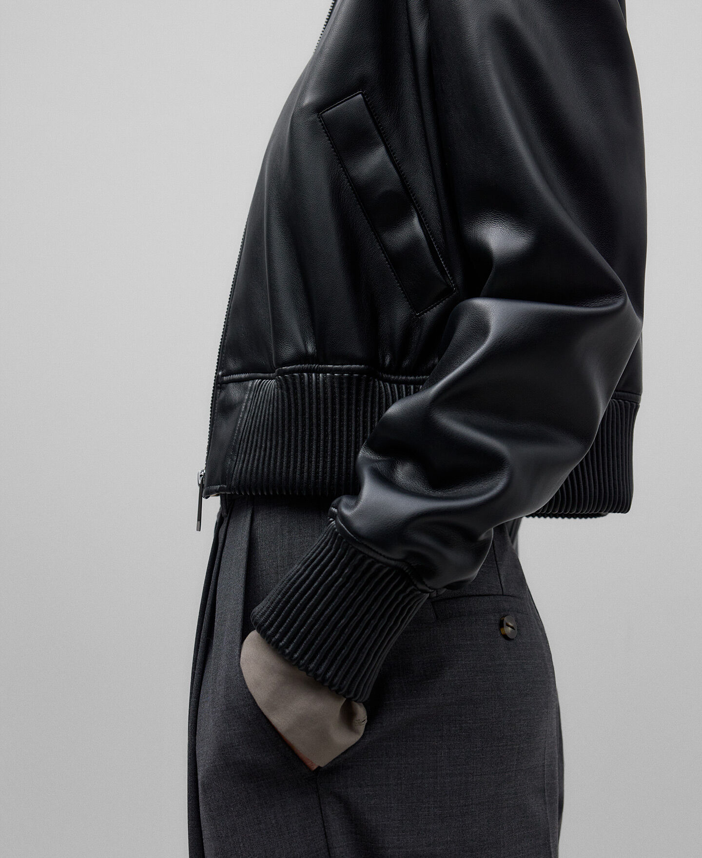 Leather-Non-Leather bomber jacket woman | AD Europa