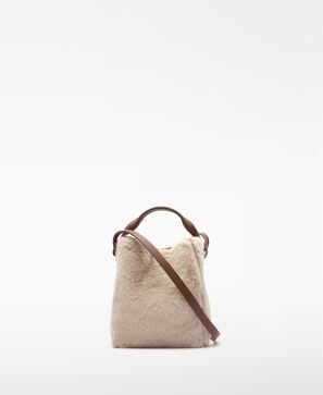 Faux fur Mica small hobo bag woman
