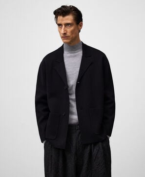 Relaxed fit knit blazer man