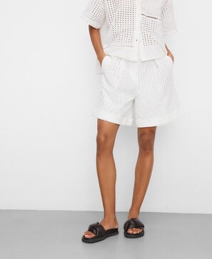 Bermuda bordado ingl&eacute;s popel&iacute;n