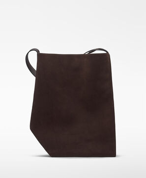 Shopper en cuir et daim marron pour homme