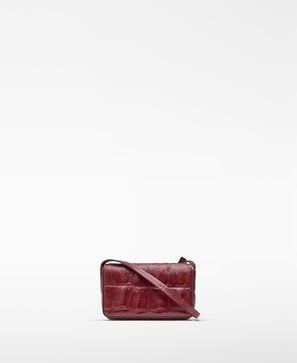 Mica croc-embossed mini crossbody woman