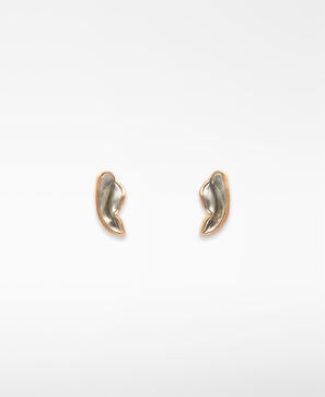 Double-lacquered leaf earrings woman
