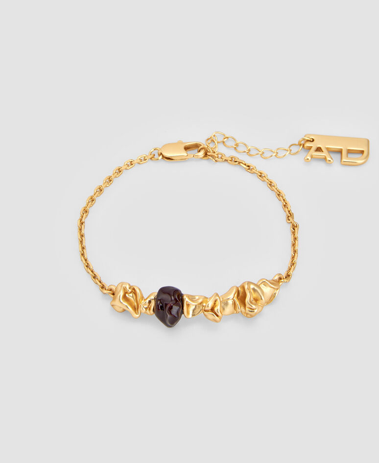Zinc, brass and resine Pétalo bracelet