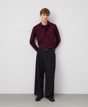 Camisa cuello italiano algodón hombre