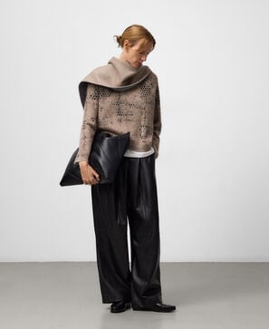 Jacquard knit sweater woman