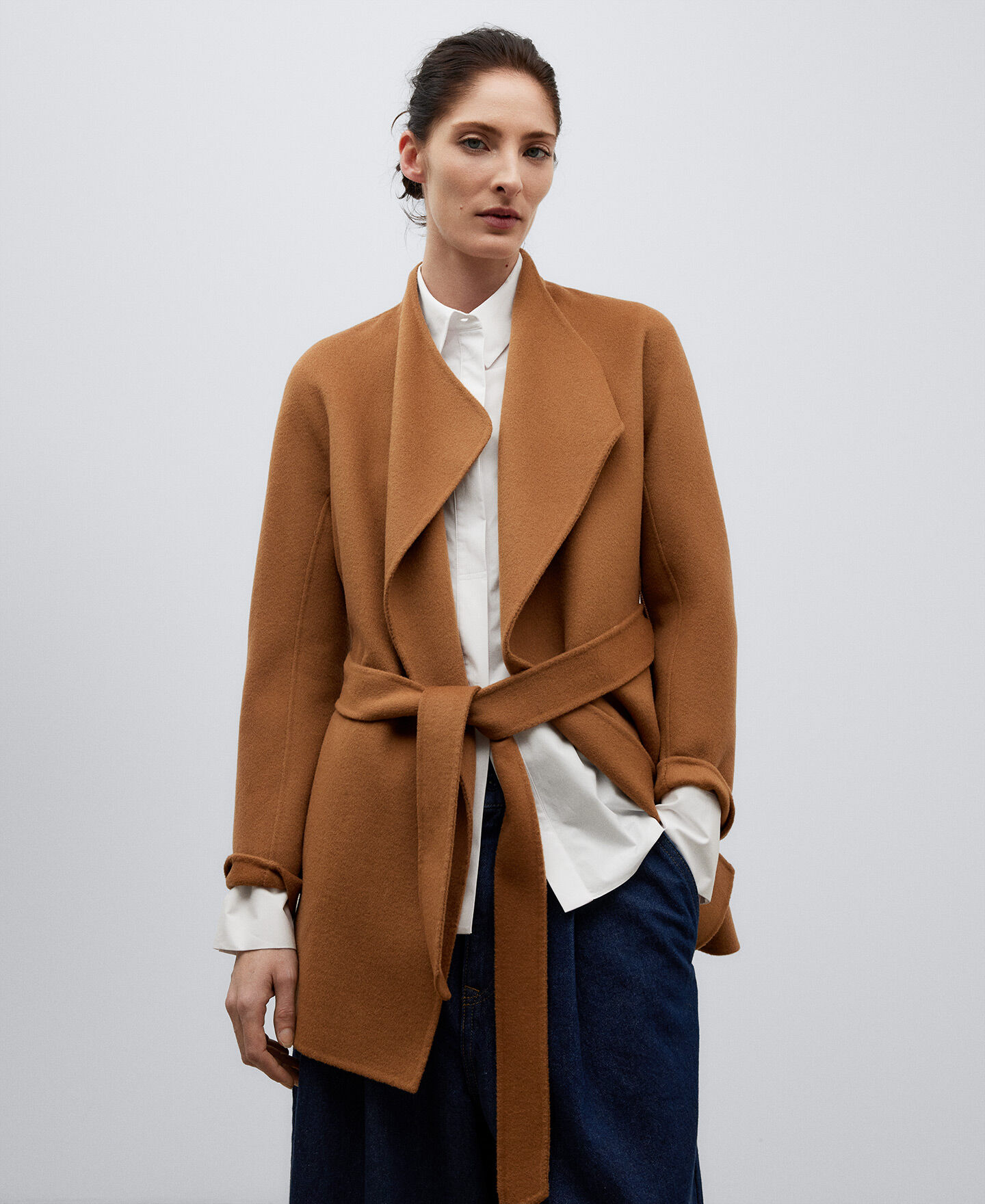 Veste longue camel femme online