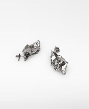 Pendientes metálicos con perla mujer