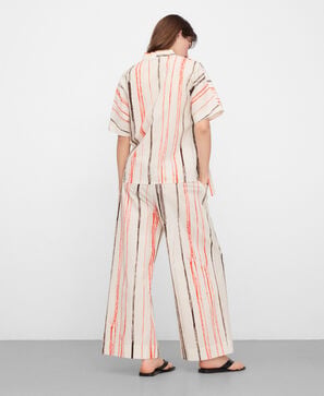 Irregular striped seersucker top
