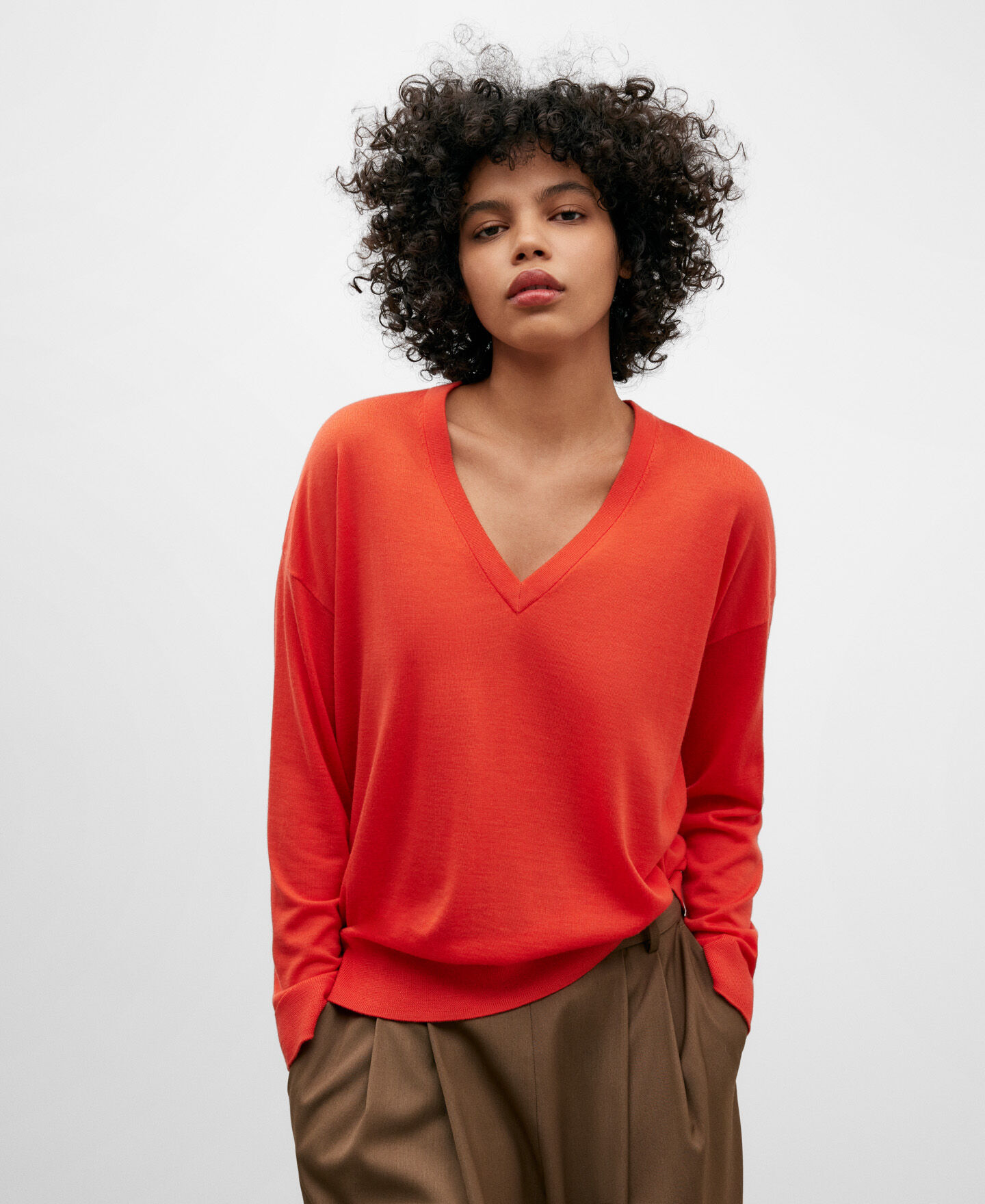 Red merino clearance wool sweater