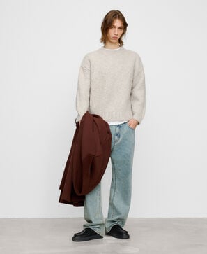 Merino wool rustic knit sweater