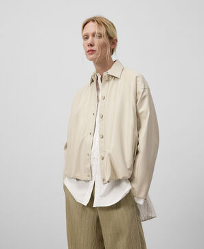 Leather-Non-Leather bomber jacket woman