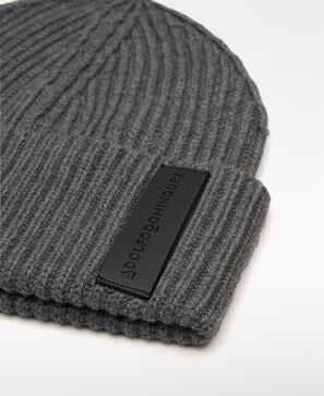 Ribbed knit beanie hat man
