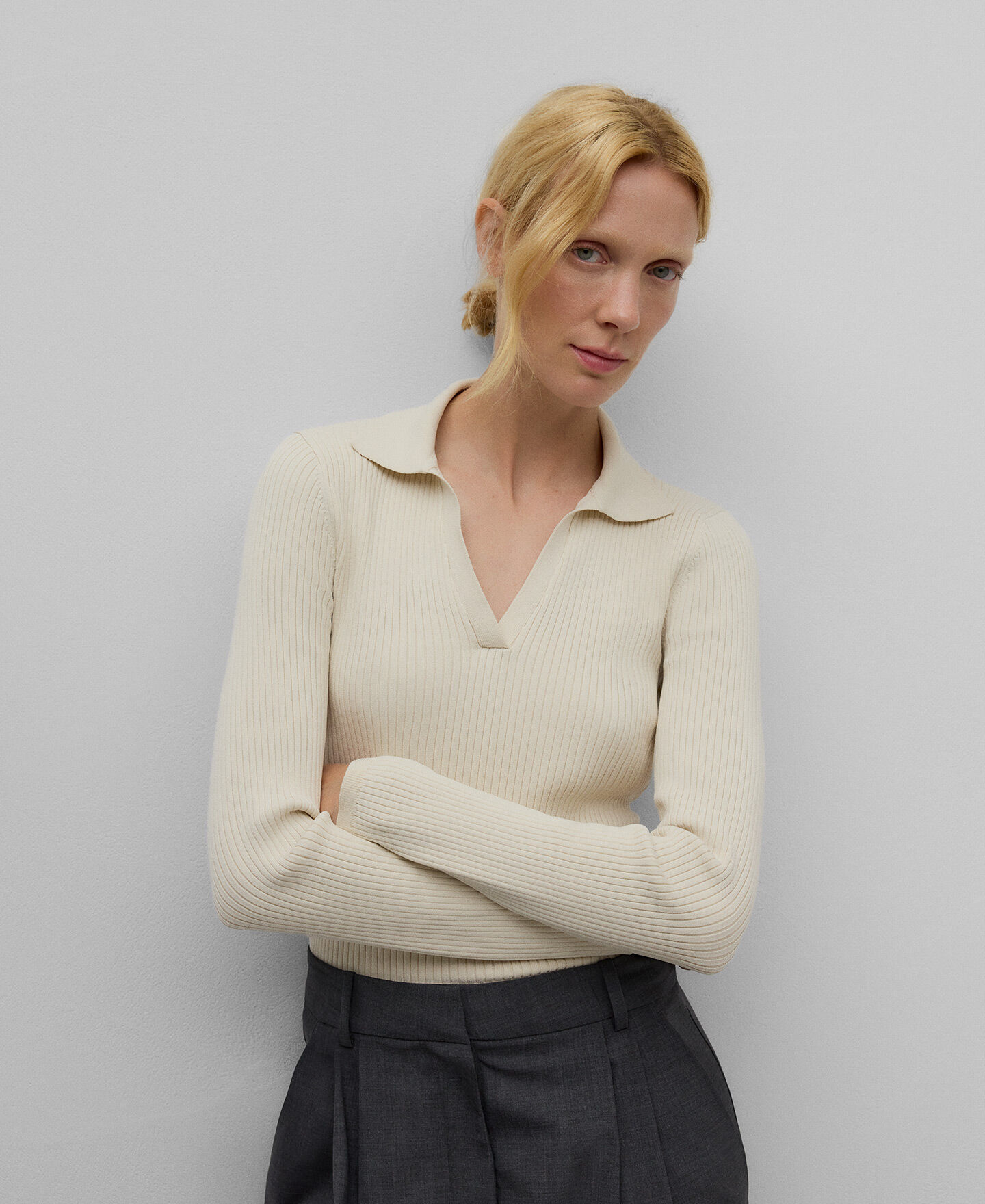 Ribbed fitted sweater new arrivals