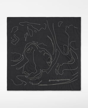 Embroidered square scarf woman