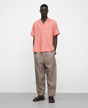 Camisa cuello bowling lino europeo