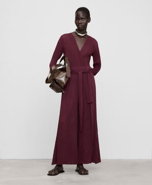 Crinkle wide-leg jumpsuit
