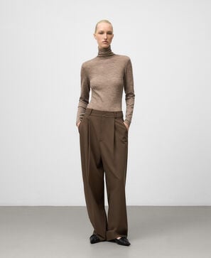 Merino wool turtleneck T-shirt woman