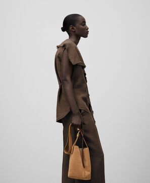 Linen brown trousers woman