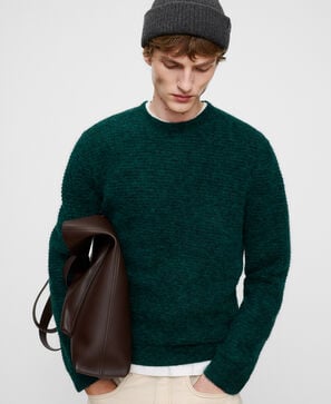 Strukturstrickpullover mit Alpaka
