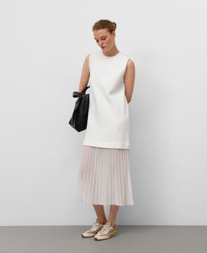 Armhole sleeve combined dress woman