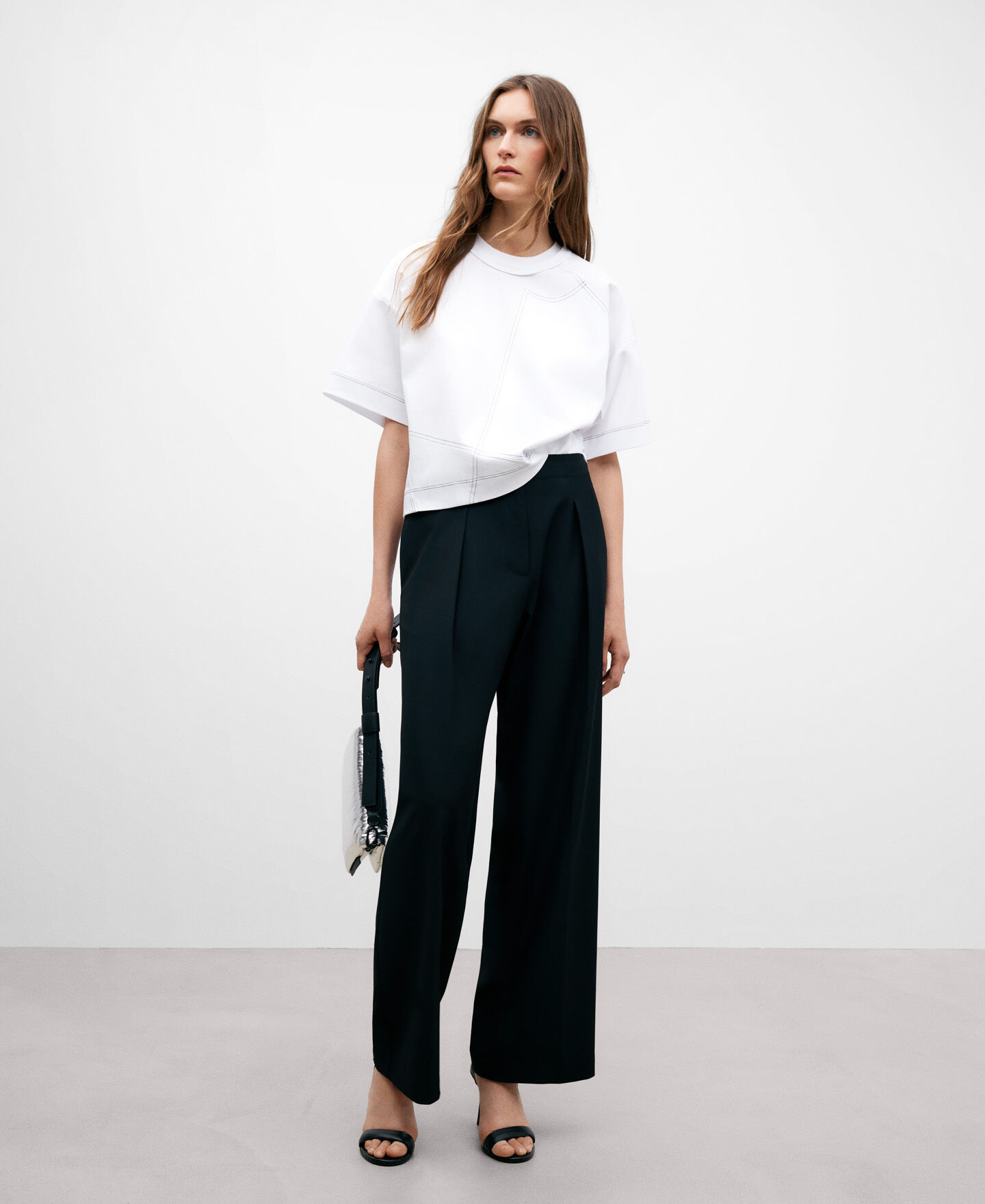 Pantalon negro clearance pinzas mujer