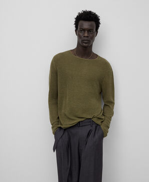 Linen knit regular fit sweater man