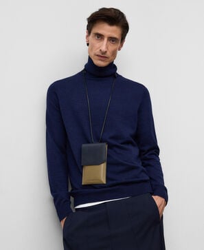 ツートーンレザーモバイルフォンホルダー