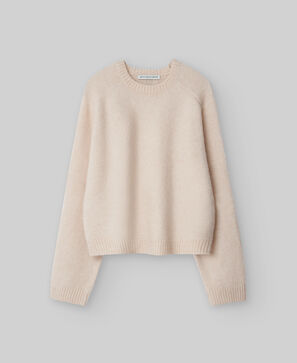 Jersey corto punto con alpaca mujer